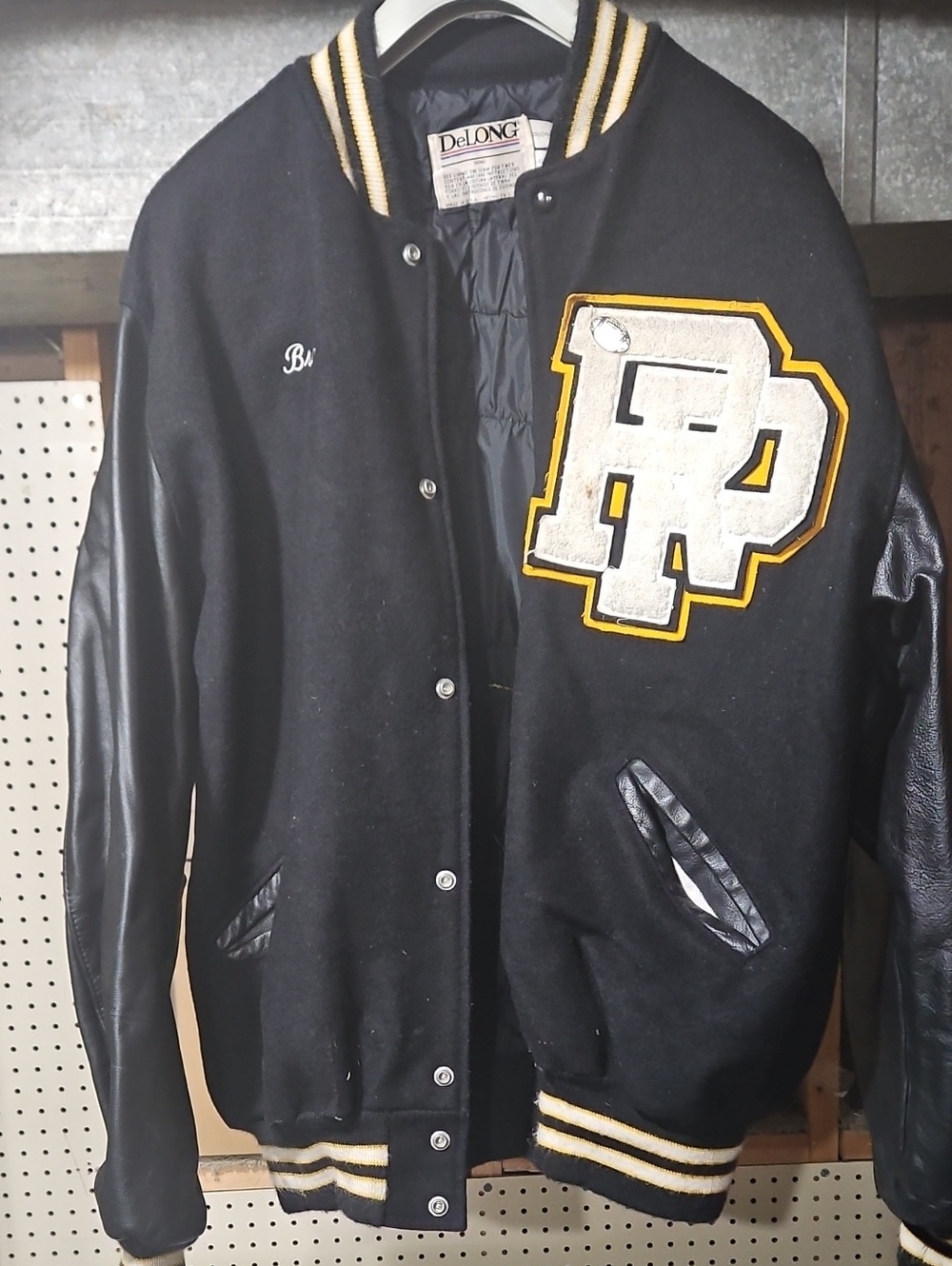 DeLong Black & Yellow Varsity Bomber Jacket